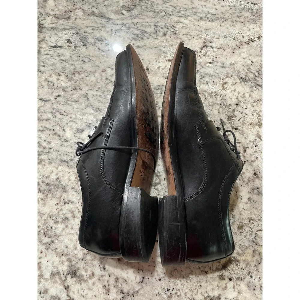 Bostonian First Flex Mens Black Leather Square Toe Derby Dress Shoes Size 11 M